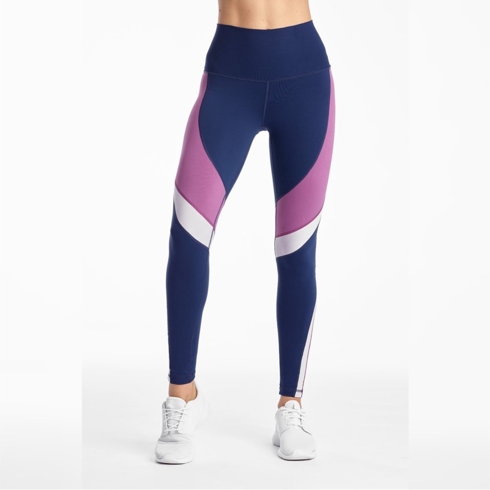 DYI Navy and Pink Colorblock Leggings